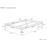 thumbnail of Bettgestell Kiefer natur Doppelbett 140x200 Futon Massivholzbett ohne Rollrost 60.35-14 oR
