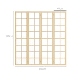 thumbnail of HOMCOM biombo de 4 paneles plegable, separador de ambientes con marco de madera, 160x170 cm, para dormitorio, oficina, salón, natural