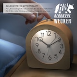thumbnail of BEARWARE Wecker analog ohne Ticken - halbrund - Holz hell - Retro Design - beleuchtetes Ziffernblatt mit Licht - lautlos - Reisewecker - Weckton