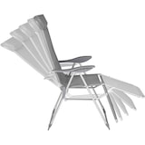 thumbnail of tectake Set van 2 aluminium tuinstoelen inklapbaar met hoofdsteun en voetensteun - grijs - 402763