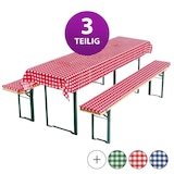 thumbnail of Bierbankauflagen-Set, Auflage Tischdecke 3-teilig Rot/Weiß