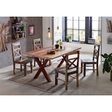 thumbnail of SIT Möbel Esstisch | 180 x 100 cm | Platte 40 mm Altholz bunt lackiert | X-Gestell braun | B 180 x T 100 x H 76,5 cm | 15102-00 | Serie TABLES & CO