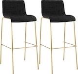 thumbnail of CLP 2er Set Barhocker Hover Stoff Vierfußgestell Gold Stoff HBT: 100x43x48 cm dunkelgrau