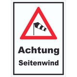 thumbnail of Schild Achtung Seitenwind A3 Rückseite selbstklebend