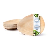 thumbnail of onlyleaf 100 Stück Palmblatt Teller 17cm Einweggeschirr Tropfenform robust dekorativ nachhaltiges Einweggeschirr umweltfreundliche Einwegteller