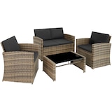 thumbnail of tectake Salon bas de jardin LUCQUES 4 places - marron naturel/gris foncé - 404916