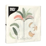 thumbnail of 200 Servietten, 3-lagig 1/4-Falz 33 cm x 33 cm Palm and Bananas