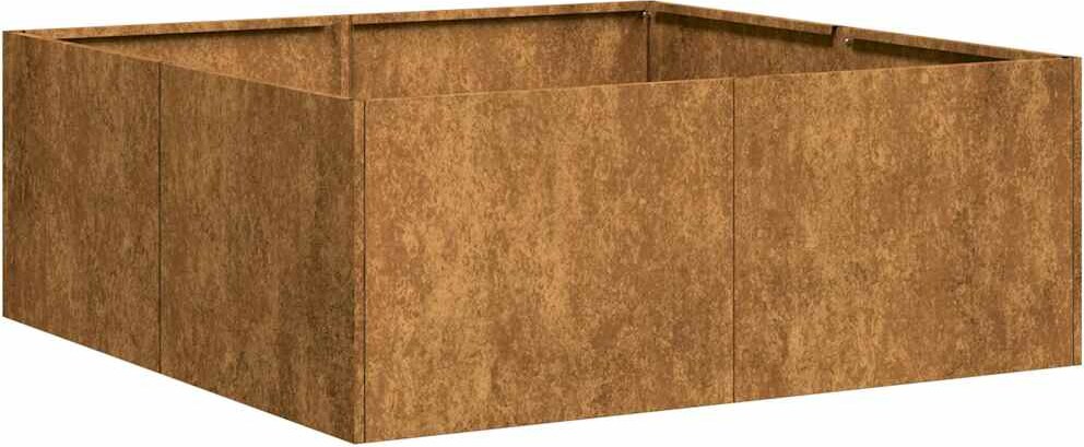 vidaXL Pflanzkübel Rostig 80x80x30 cm Wetterfester Stahl