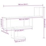 thumbnail of vidaXL Wandregal Artisan-Eiche 100x15x70 cm Holzwerkstoff