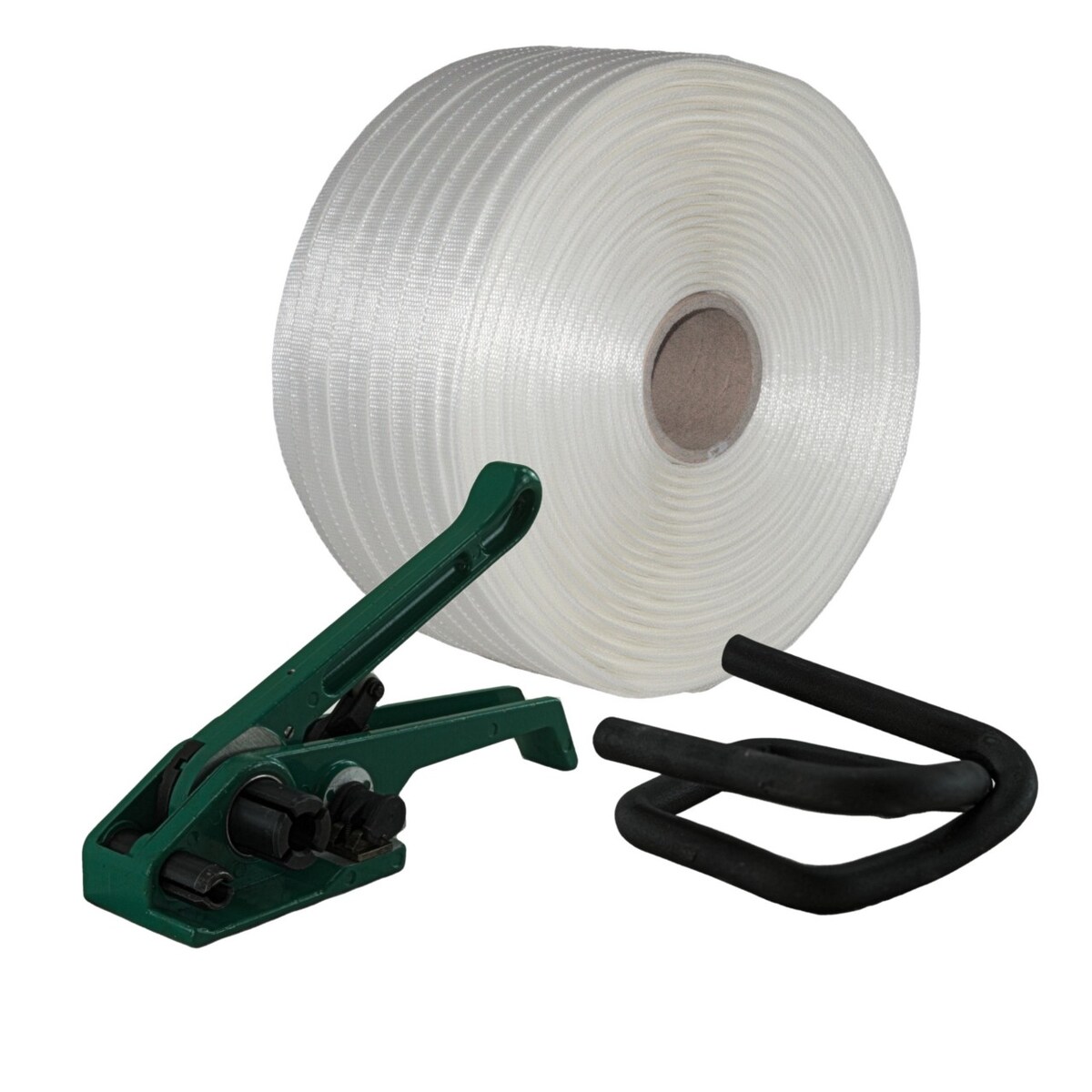 KK Verpackungen 19 mm Textil gewebt Umreifung Set Umreifungsband Bandspanner Metallklemmen