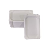 thumbnail of 100 flache Pappteller weiß eckig 11 x 17 cm