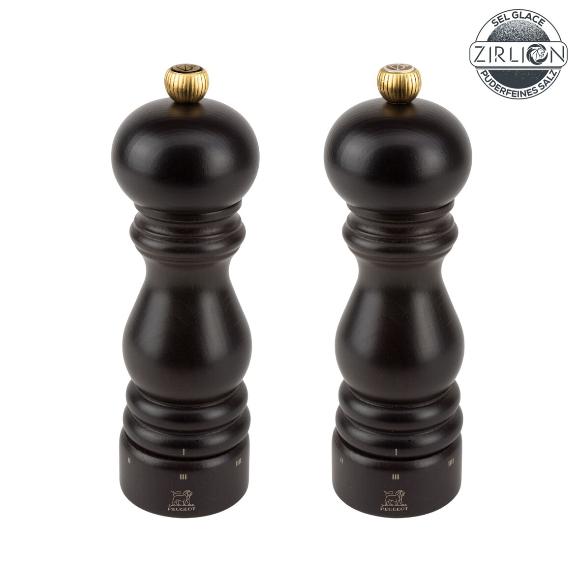 PEUGEOT Mühlenset PARIS 18cm Schokolade Buchenholz uSelect Zirkonia-Mahlwerk