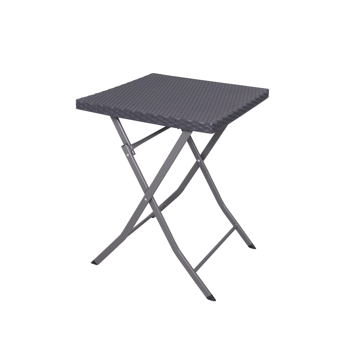 aro Inklapbare buitentafel Bistro, staal/kunststof, rotanlook, grijs