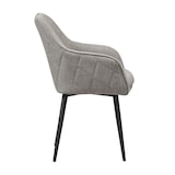 thumbnail of SalesFever sillón con respaldo cosido | funda de tela texturizada | estructura de metal | 61 x 60 x 85 cm | taupe - negro