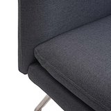 thumbnail of Sitzbank HWC-H70, Esszimmerbank Bank Polsterbank, Rückenlehne Stoff/Textil Edelstahl gebürstet ~ grau 180cm