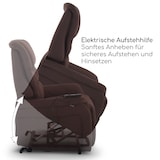 thumbnail of Fernsehsessel mit Aufstehhilfe, Relaxsessel mit elektrischer Liegefunktion, 2 Motoren, 120 kg belastbar, Mikrofaser, Dunkelbraun, Raburg Jan