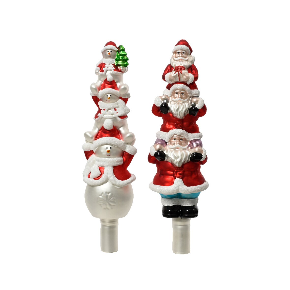 Christbaumspitze Glas 31cm 1 Stück sortiert - rot / weiß