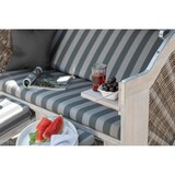 thumbnail of Strandkorb deVries PURE® Cliff XXL SUN - PE white kubu - Dessin 481 - inkl. Schutzhülle