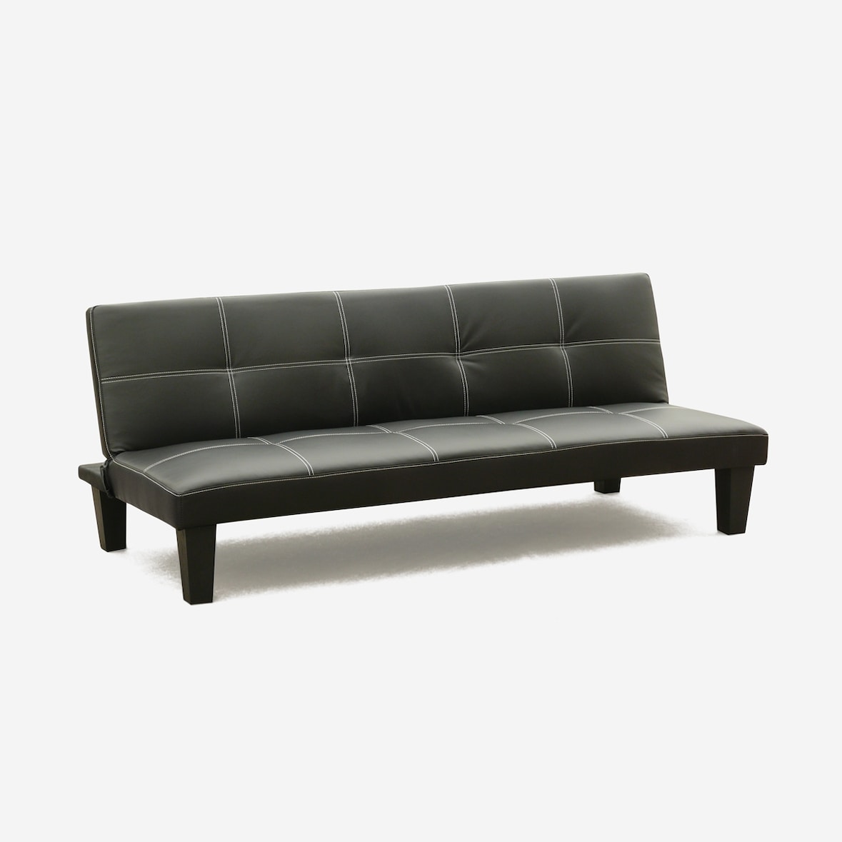 Divano letto pronto letto 3 posti in similpelle economico Topazio - Nero-DI1706PUN