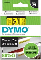 thumbnail of DYMO D1 - etiquetas estándar - negro sobre amarillo - 19mm x 7m