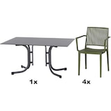 thumbnail of SIENA GARDEN Urban Lights Set 5teilig Lane Sessel gastrotauglich olive mit Tisch Sola 140x90