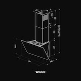 thumbnail of Wiggo WE-D531G(W) - Schuine Afzuigkap - 50cm - Wit Glas