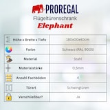 thumbnail of PROREGAL Mega Deal 3x Flügeltürenschrank ELEPHANT Metall Aktenschrank abschließbar 180x80x40cm Stahl 4 Ebenen Stahlschrank Schwarz