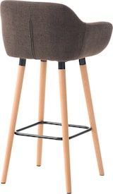 thumbnail of Décoshop26 - Lounge-Barhocker x1 skandinavisches Design brauner Stoffsitz Holzbeine Metallfußstütze 10_0004921