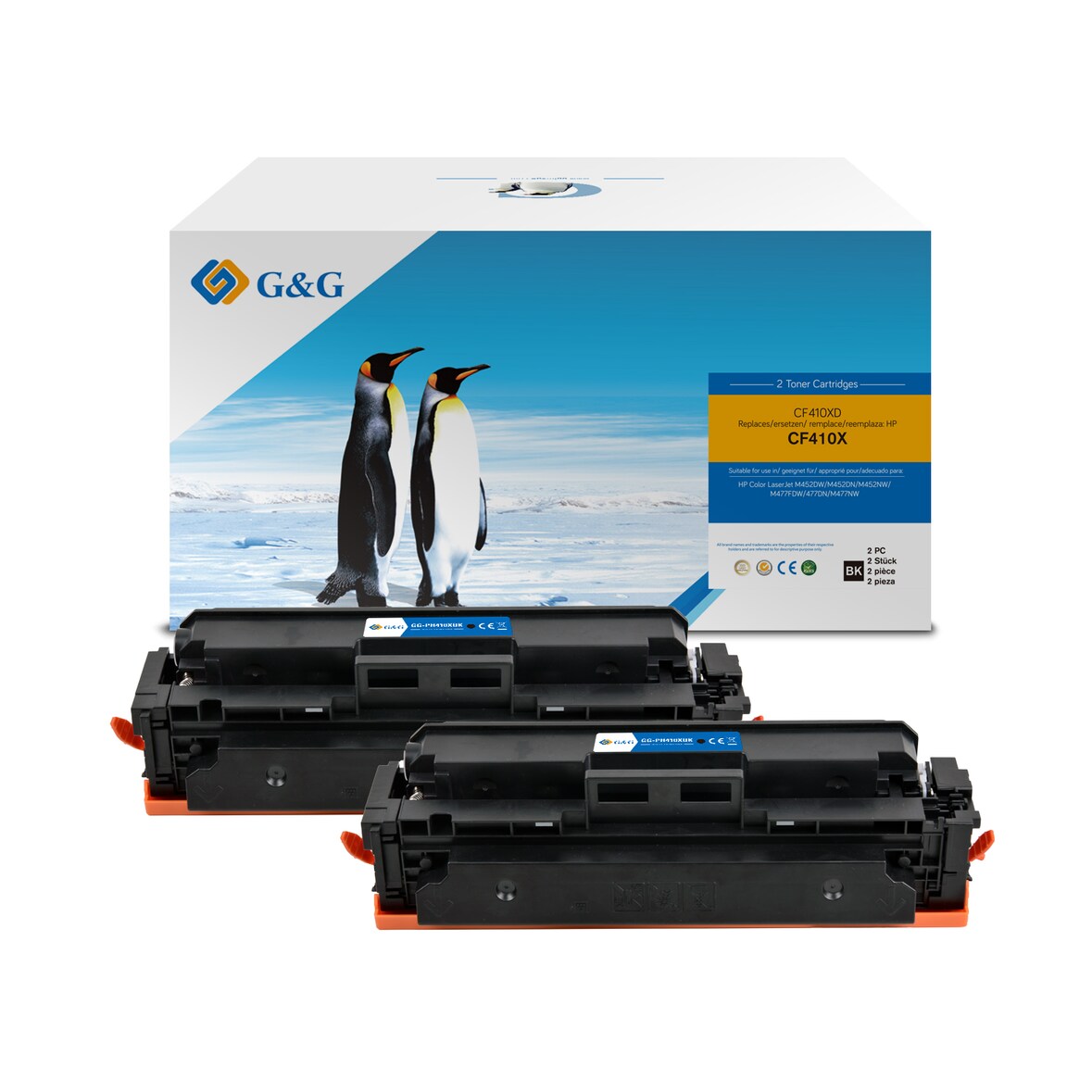 G&G Huismerk Toner Alternatief voor HP 410X (CF410X) Zwart 2-pack Hoge Capaciteit