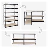 thumbnail of Mega Deal | 3x Schwerlastregal Giant Tiger | HxBxT 200x120x60cm | Fachlast 265kg | 6-Ebenen | Schwarz | Garagenregal, Lagerregal, Steckregal