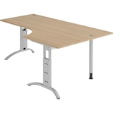 thumbnail of bümö manuell höhenverstellbarer Eckschreibtisch Eiche, Schreibtisch L Form 200x120 cm - Eckschreibtisch höhenverstellbar, L Schreibtisch, PC-Tisch