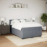thumbnail of vidaXL Boxspringbett mit Matratze Dunkelgrau 140x200 cm Samt