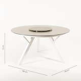 thumbnail of Conjunto de mesa e cadeiras para exterior, vidro temperado cinza, alumínio e vidro, cor creme, mesa: 150x150x72 cm, cadeira: 66x56x90 cm