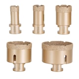 thumbnail of MSW Conjunto de brocas diamantadas - para rebarbadoras angulares - 20/25/35/55/68 mm - disco de diamante de 115 mm