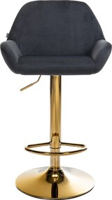 thumbnail of 2er Set Barhocker BIKEL - Samt Schwarz 51x52x89 cm Gold | Barstuhl Höhenverstellbar Mit Lehne Drehbar Tresenhocker Tresenstuhl Kneipenhocker