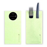 thumbnail of Bio Bamboo® - Luxus Einweg-Serviette, 40 x 40 (Bestecktasche), Extrem weich, kompostierbar, Bambusviskose, Made in Italy, 600 Stück, grün