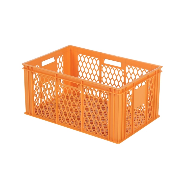 La cassa da forno Saro BK198 in plastica è impilabile e stabile, con dimensioni di 600x400x198 mm.