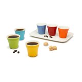 thumbnail of Excelsa set de 6 vasos para café con bandeja Coffee Color de porcelana 7,5 cl multicolor