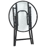 thumbnail of Mesa de Cristal Redonda Plegable con Hebilla de Seguridad Jardín Ø45 cm Negro
