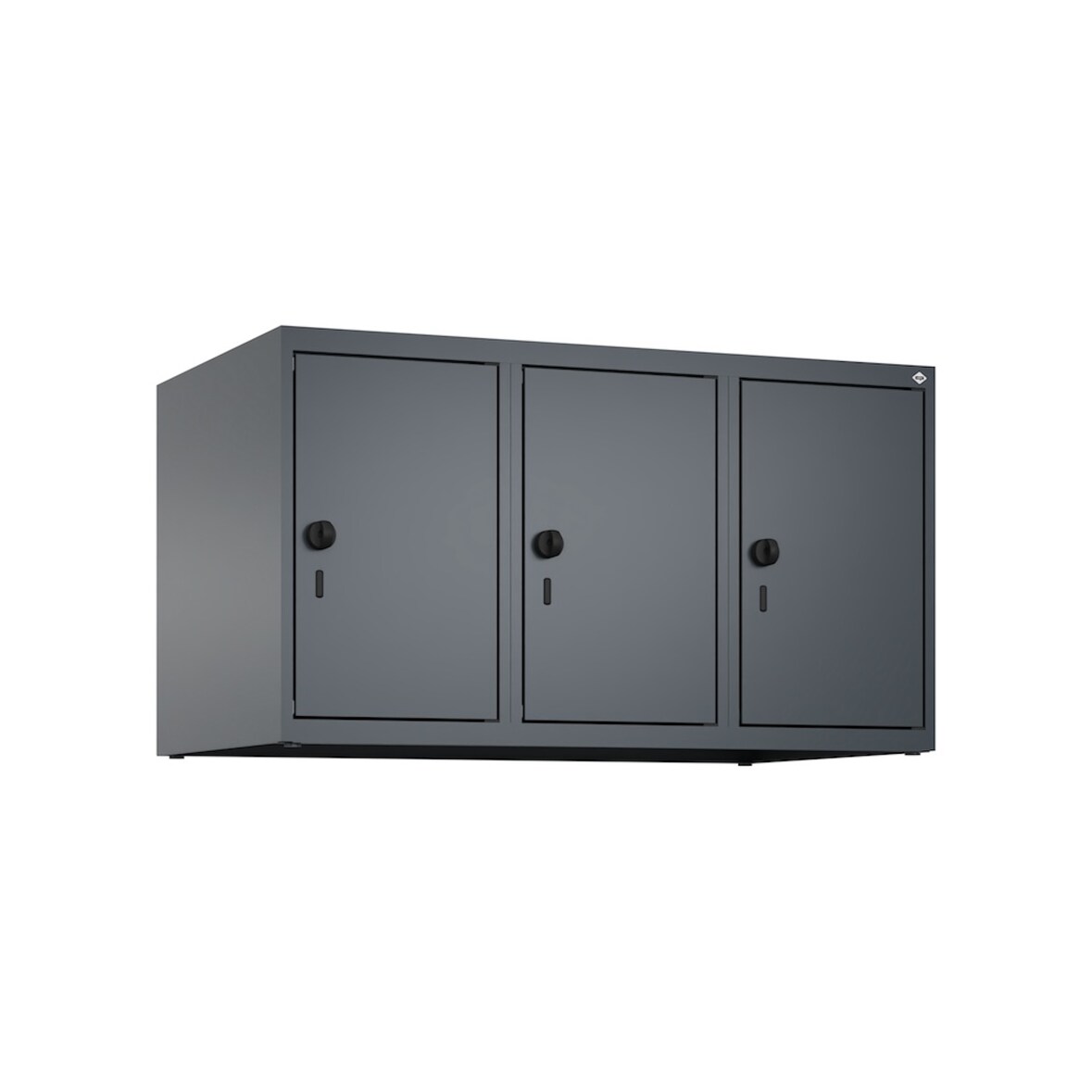 C+P Aufsatzschrank Classic PLUS, 3 Abteile, HxBxT 50x90x50cm, Sicherheitsdrehriegel, Anthrazit von PROREGAL
