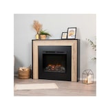 thumbnail of ZUNI - Lareira elétrica autônoma com aquecimento de piso LED - 28' - 130,2 x 110 x 27,5 - Preto / Carvalho claro