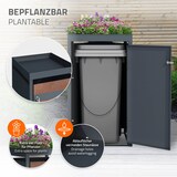 thumbnail of ML-Design Mülltonnenbox 1er mit Pflanzdach für 1 Mülltonne 240L 68x80x124 cm, Rost-Optik, Stahl, wetterfest, Abschließbare Mülltonnenverkleidung mit