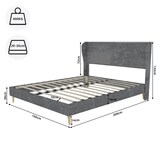 thumbnail of Polsterbett 160x200 mit grauem Kopfteil, stabiles Bettgestell ohne Boxspring, niedriges Profil, modernes Design, stilvolles Schlafzimmermöbel Grau