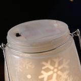 thumbnail of LED Dekoglas SNOW rotierende Schneeflocken für Innen H: 16cm Weihnachtsdeko blau