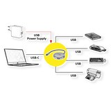 thumbnail of Hub USB 3.2 Gen 1 ROLINE, rotondo, a 4 vie, cavo di connessione di tipo C