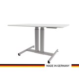 thumbnail of Schaff höhenverstellbarer Schreibtisch Progress | mit Gasfeder | Höhe 64 bis 106 cm | Tischplatte 120x80 cm | Gestell Silber