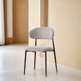 thumbnail of Lot de 2 chaises d’intérieur MOIRA, structure en métal effet bois, assise rembourrée en tissu, élégantes et modernes pour cuisine, bar, restaurants