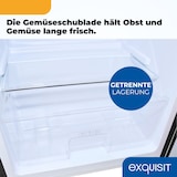 thumbnail of Exquisit Retro-Kühlschrank, ohne Gefrierfach, 229 Liter, groß, 5 Ablagen, Gemüsefach, Temperaturregelung, RKS325-V-H-161E mattschwarz