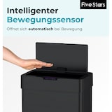 thumbnail of Five Stars® Mülleimer mit Sensor - 60 Liter / 2x 30 Liter - Abfalltrennung - Edelstahl - 2 Fächer - Schwarz