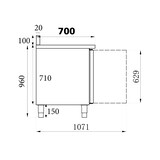 thumbnail of Koelwerkbank | 282L | 2 Deuren (1/1 GN) | +2°C/+8°C | Geforceerd | Achteropstand | 0.34kW | 1360x700x850/950(h)mm